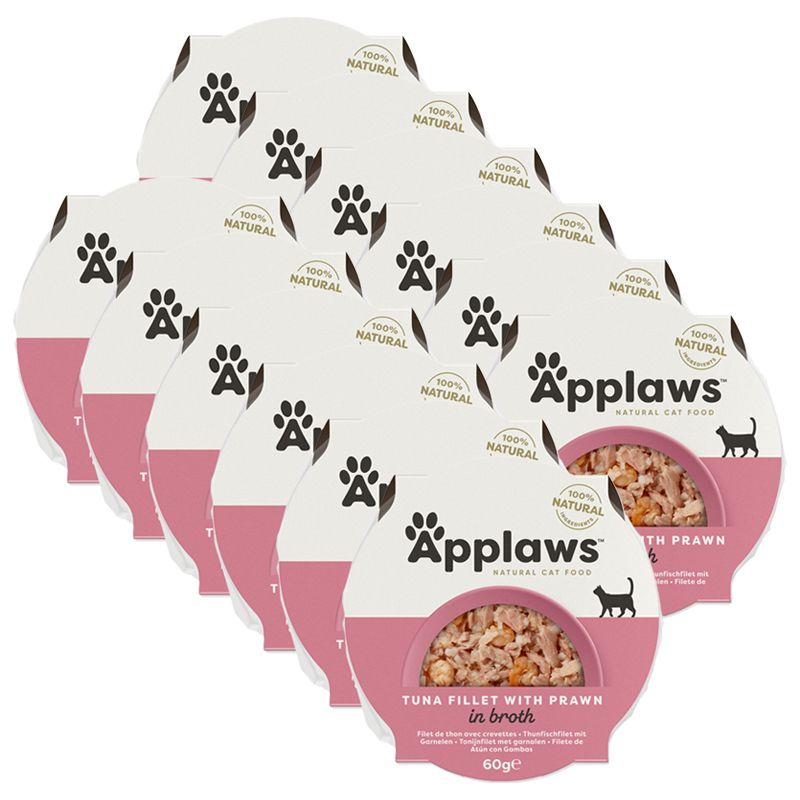 Applaws posudice za mačke s tunom i kozicama u juhi 12 x 60 g