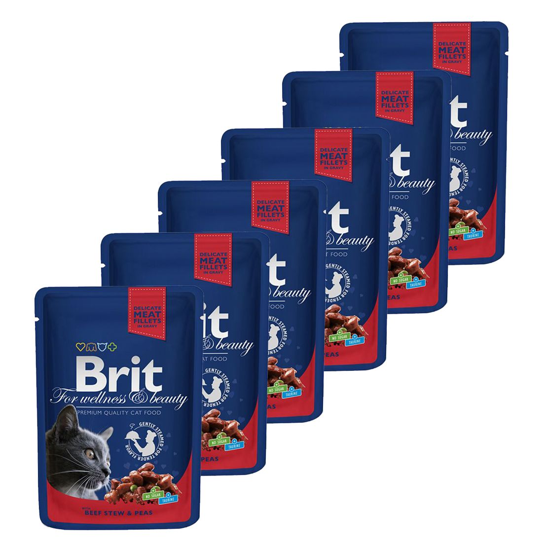 BRIT Premium Cat Beef Stew & Peas vrećica 6 x 100 g