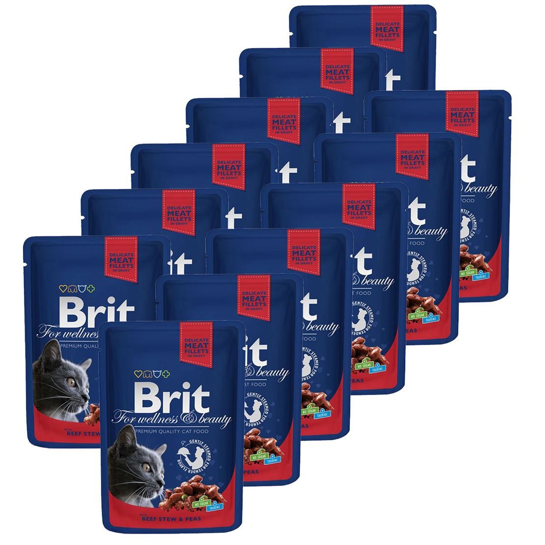 BRIT Premium Cat Beef Stew & Peas vrećica 12 x 100 g