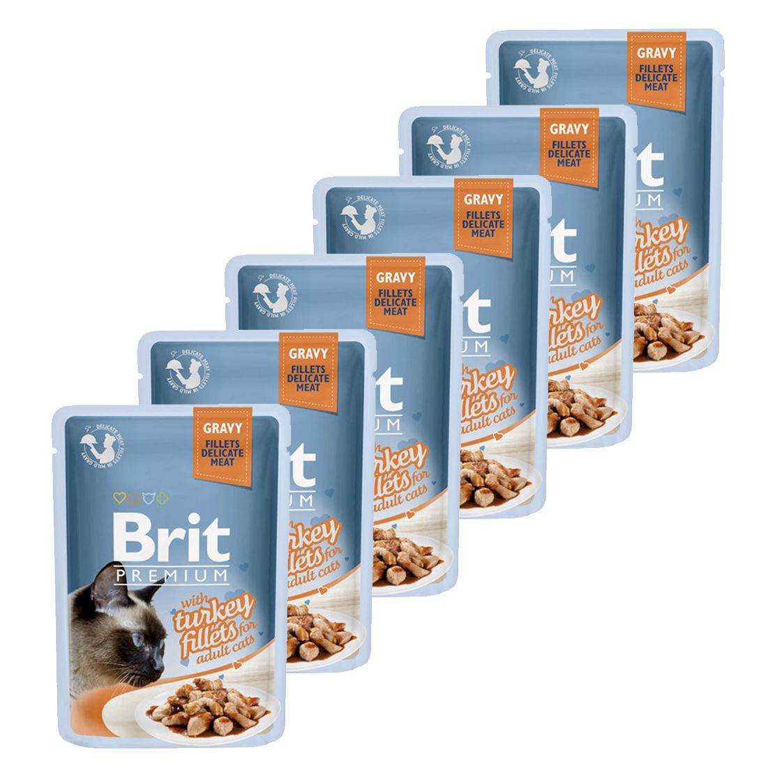 BRIT Premium Cat Delicate Fillets in Gravy with Turkey vrećica 6 x 85 g