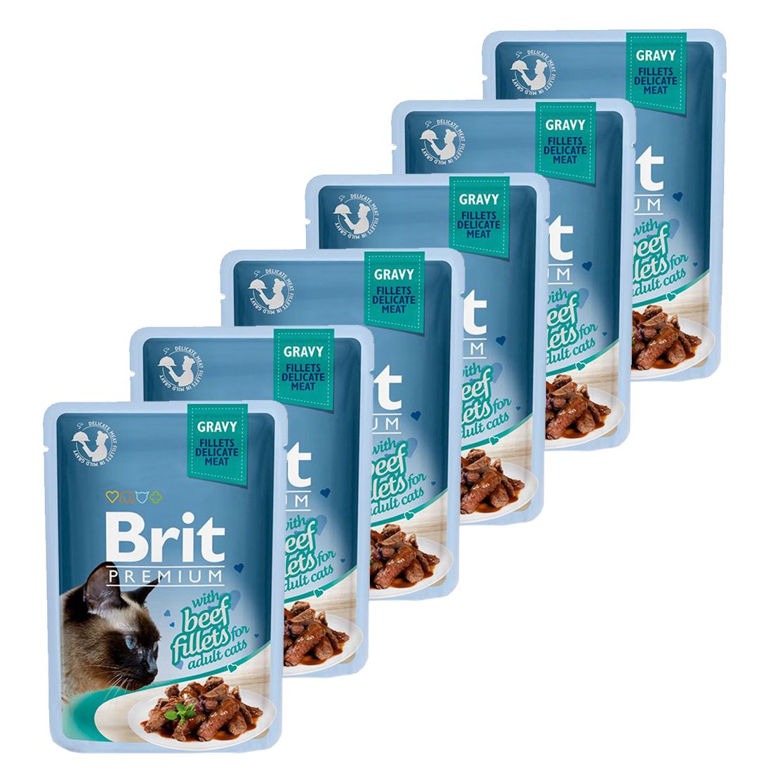 BRIT Premium Cat Delicate Fillets in Gravy with Beef vrećica 6 x 85 g