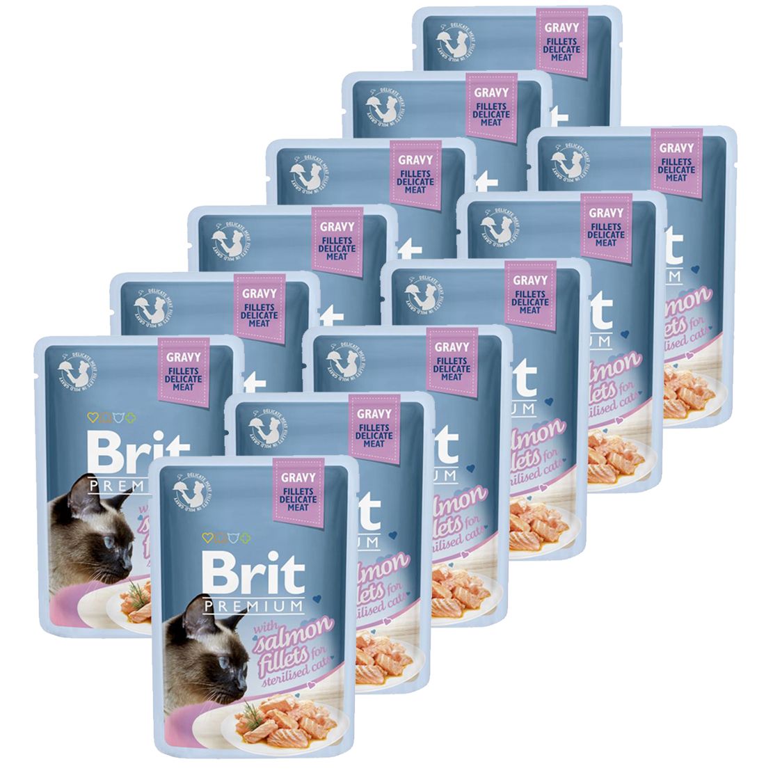 BRIT Premium Cat Delicate Fillets in Gravy with Salmon for Sterilised vrećica 12 x 85 g