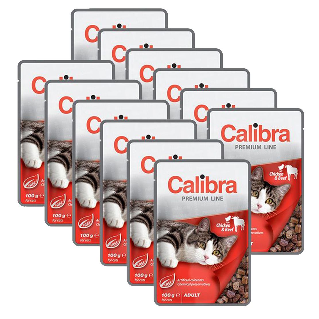 CALIBRA Cat Adult piletina i govedina komadi u umaku 12 x 100 g