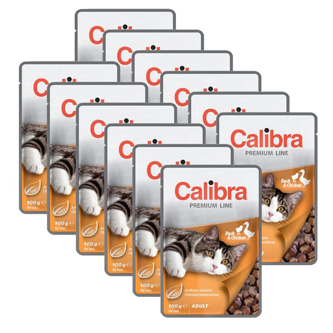 CALIBRA Cat Adult komadi od patke i piletine u umaku 12 x 100 g