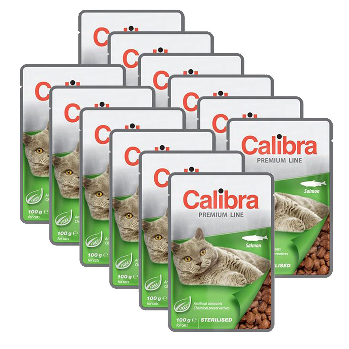 CALIBRA Cat Adult Sterilised komadi s lososom u umaku 12 x 100 g