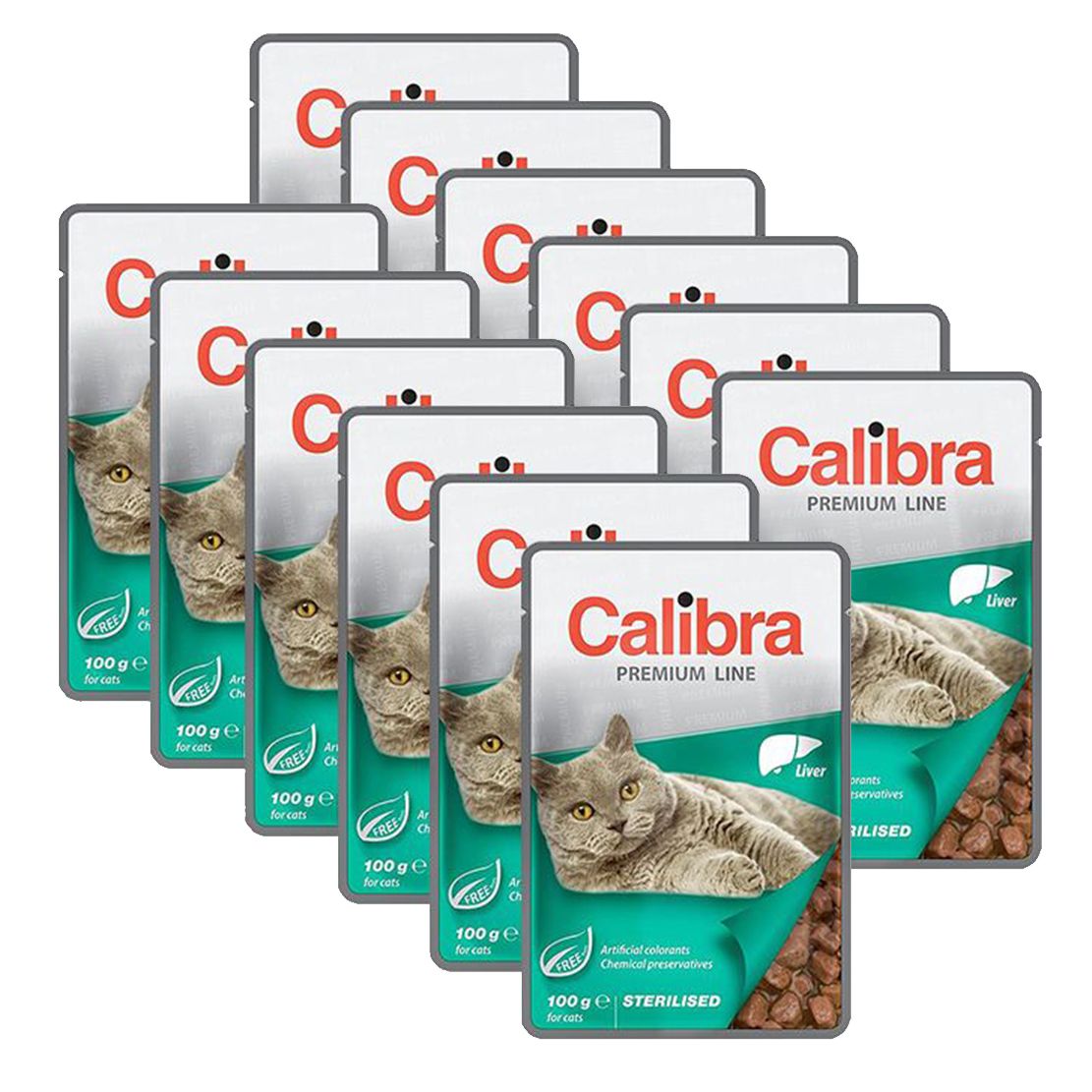CALIBRA Cat Adult Sterilised komadi s jetrom u umaku 12 x 100 g