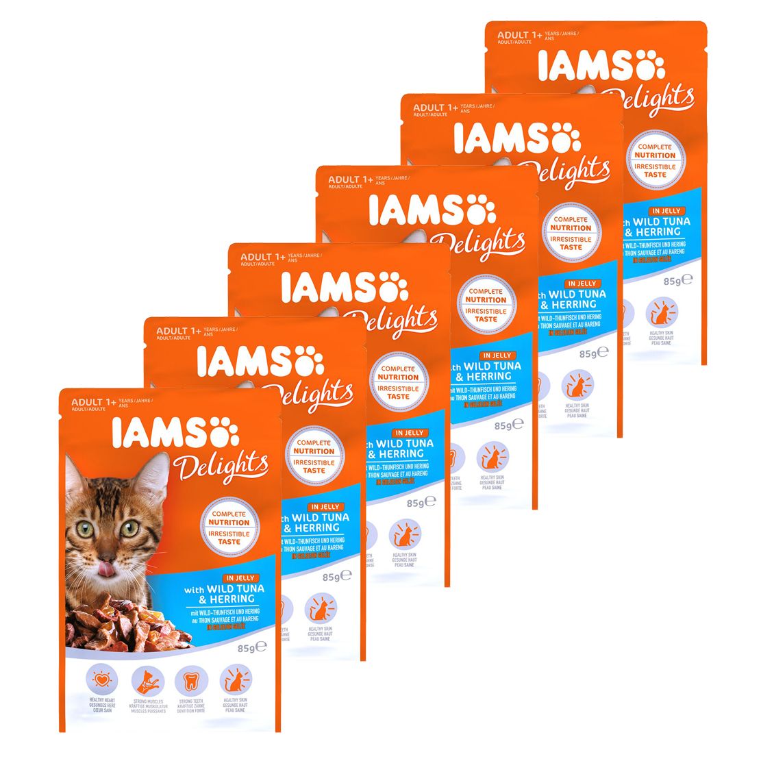 Iams Cat wild tuna & herring 6 x 85 g