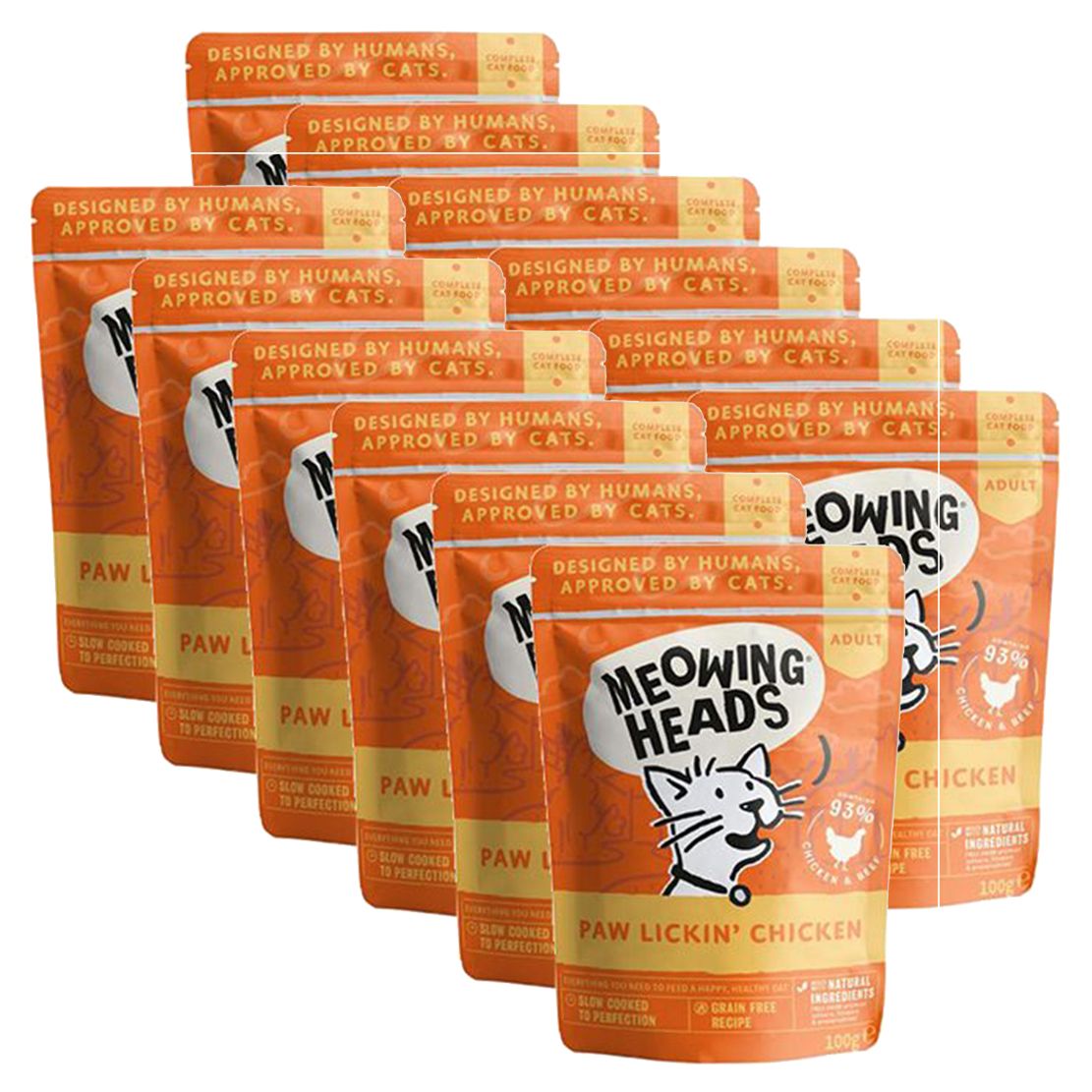 MEOWING HEADS Paw Lickin Chicken GRAIN FREE 12 x 100 g