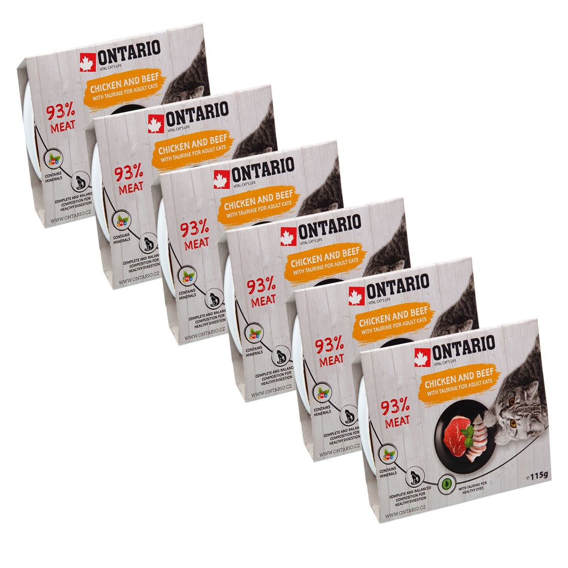 Posudica ONTARIO chicken & beef with taurine 6 x 115 g
