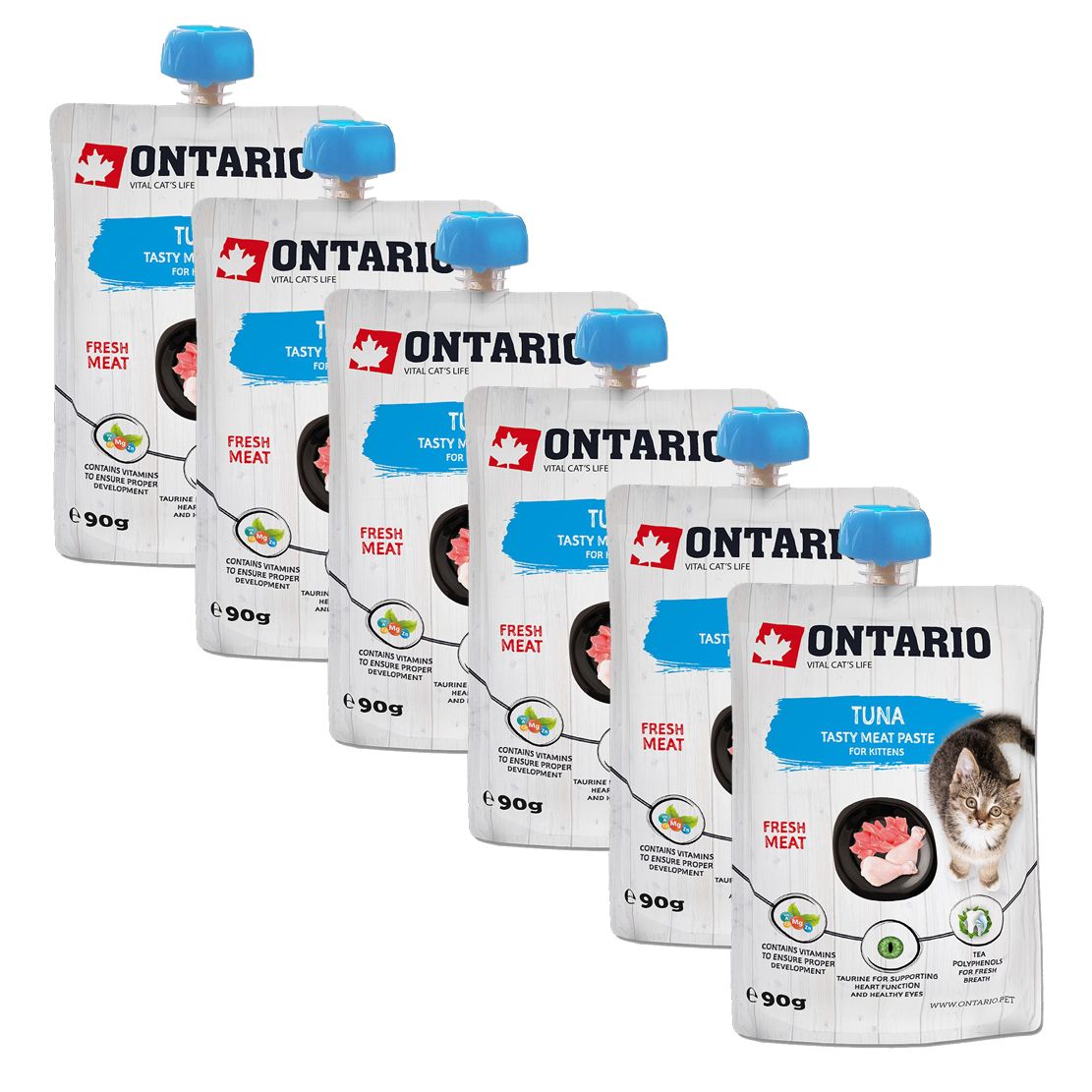 Ontario Kitten tuna tasty meat paste 6 x 90 g