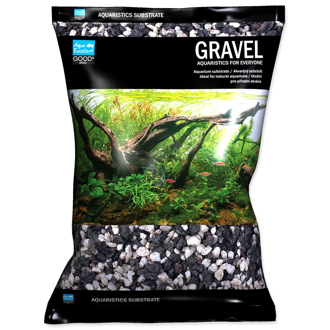 Mljeveno crno-bijelo Aqua Excellent 4 - 8 mm, 3 kg