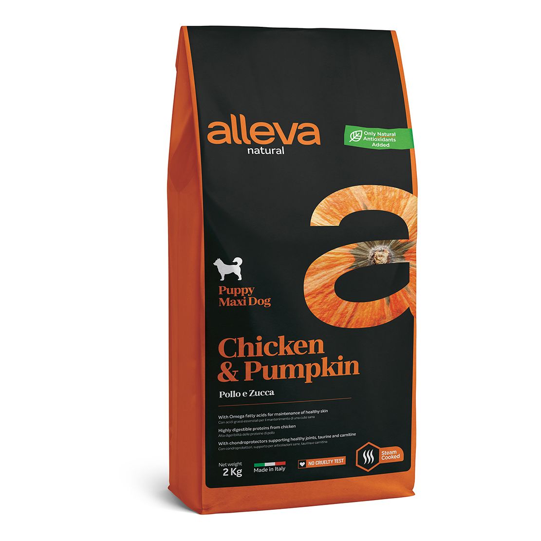 Alleva NATURAL dog chicken & pumpkin puppy maxi 2 kg