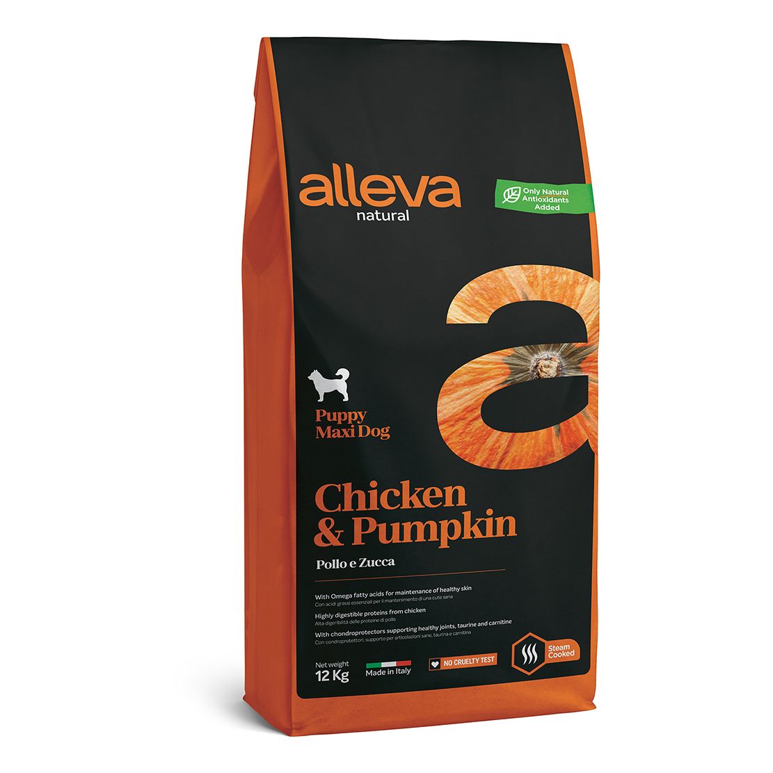 Alleva NATURAL dog chicken & pumpkin puppy maxi 12 kg