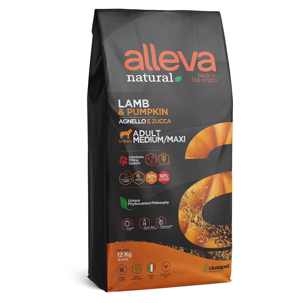Alleva NATURAL dog lamb & pumpkin adult medium/maxi 12 kg