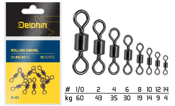 Delphin Rolling Swivel A-01/10kom 14