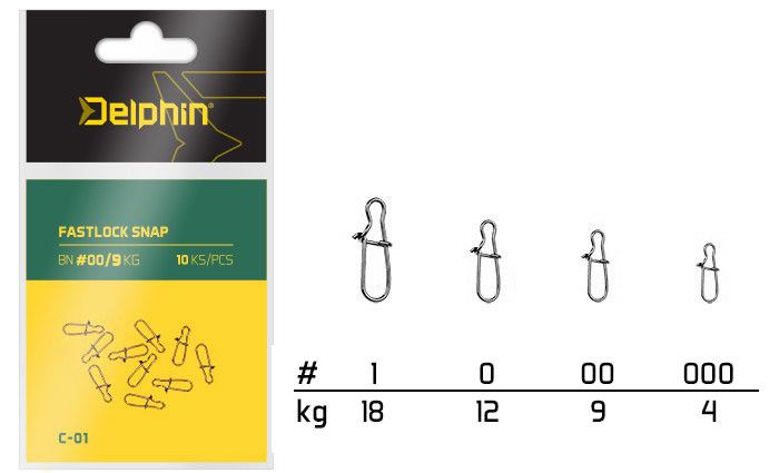 Delphin Fastlock Snap C-01/10kom 000