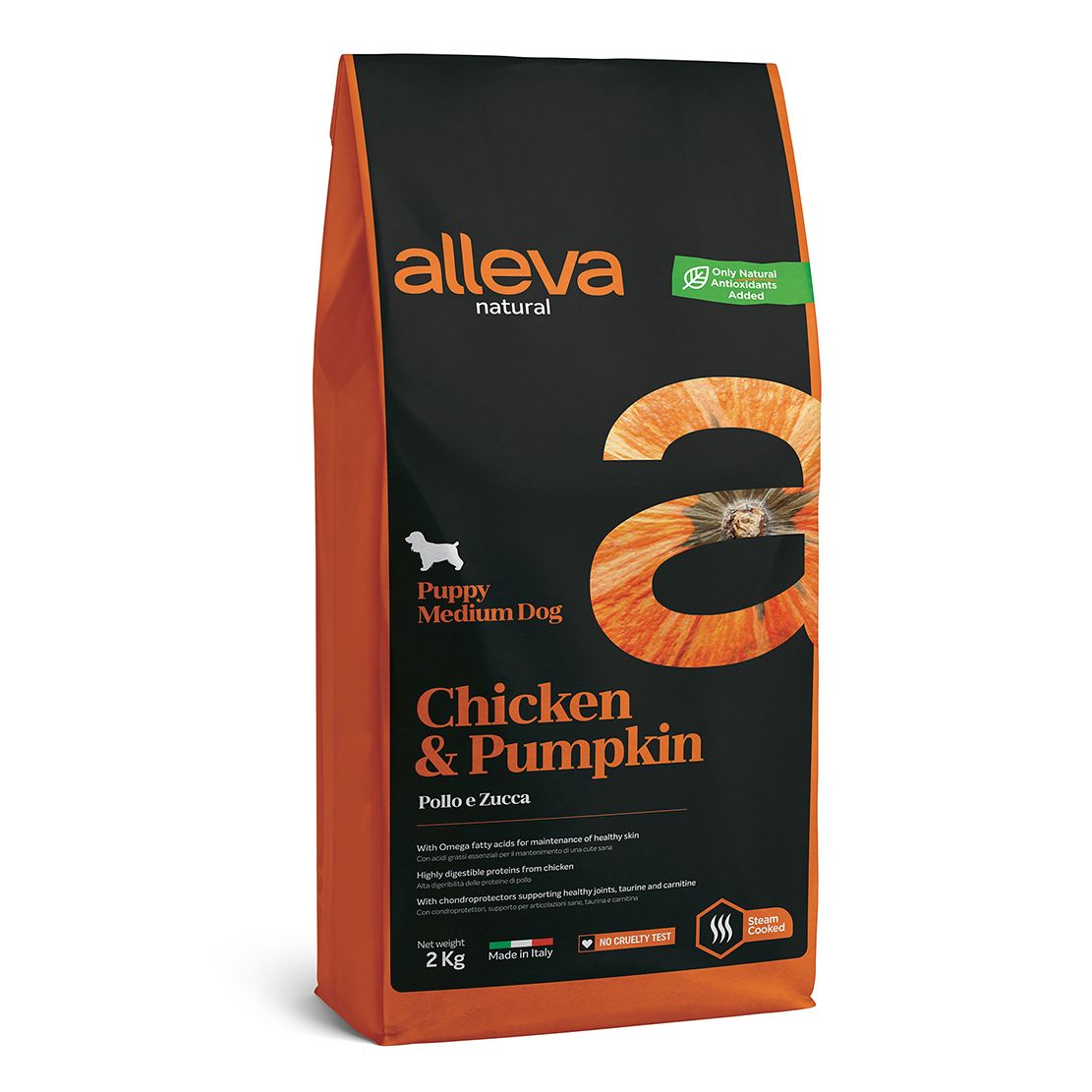 Alleva NATURAL dog chicken & pumpkin puppy medium 2 kg