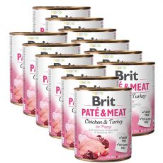 Konzerve Brit Paté & Meat PUPPY, 12 x 800 g