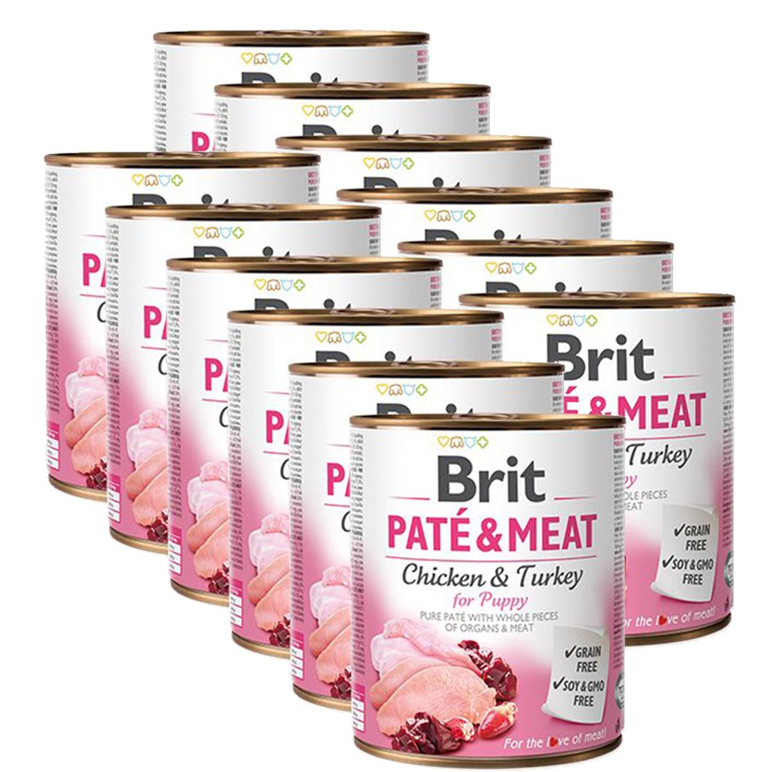 Konzerva Brit Paté & Meat PUPPY, 12 x 800 g