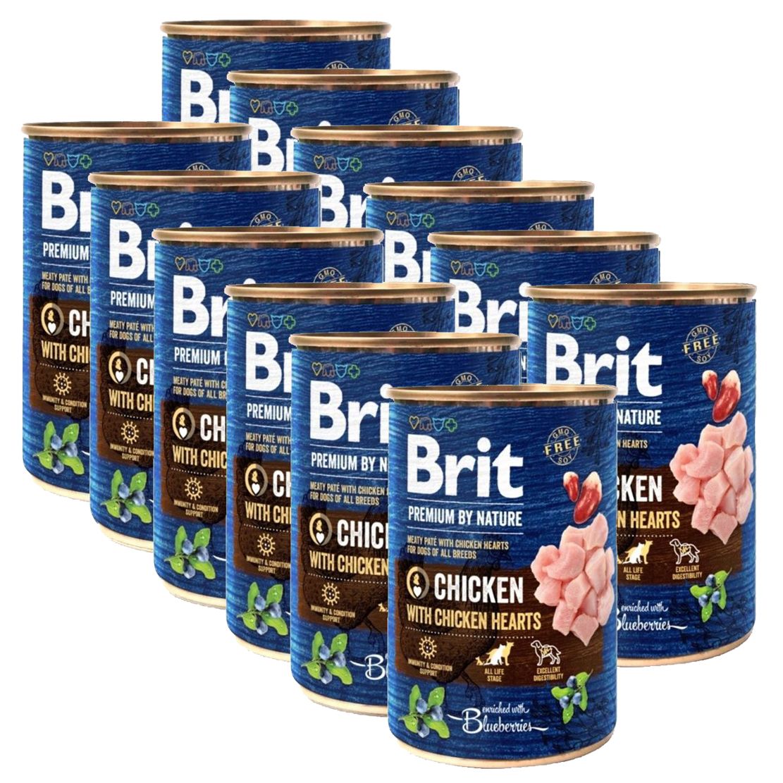 Konzerva Brit premium by Nature Piletina & Srca 12 x 400 g
