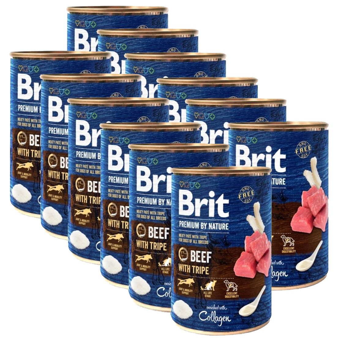 Konzerva Brit premium by Nature Govedina & Tripa 12 x 400 g