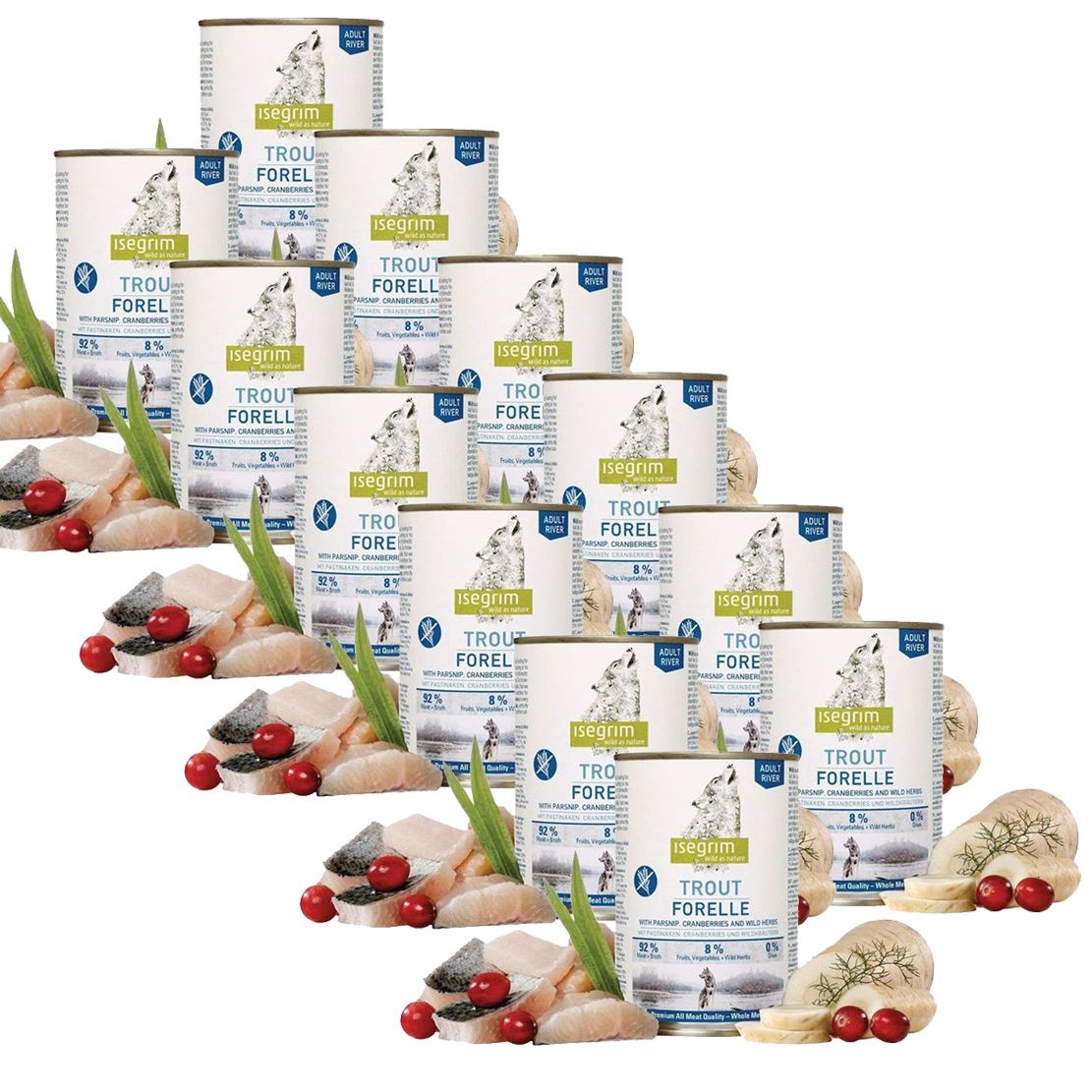 ISEGRIM Adult River: Pastrva s peršinom i brusnicama 12 x 800 g