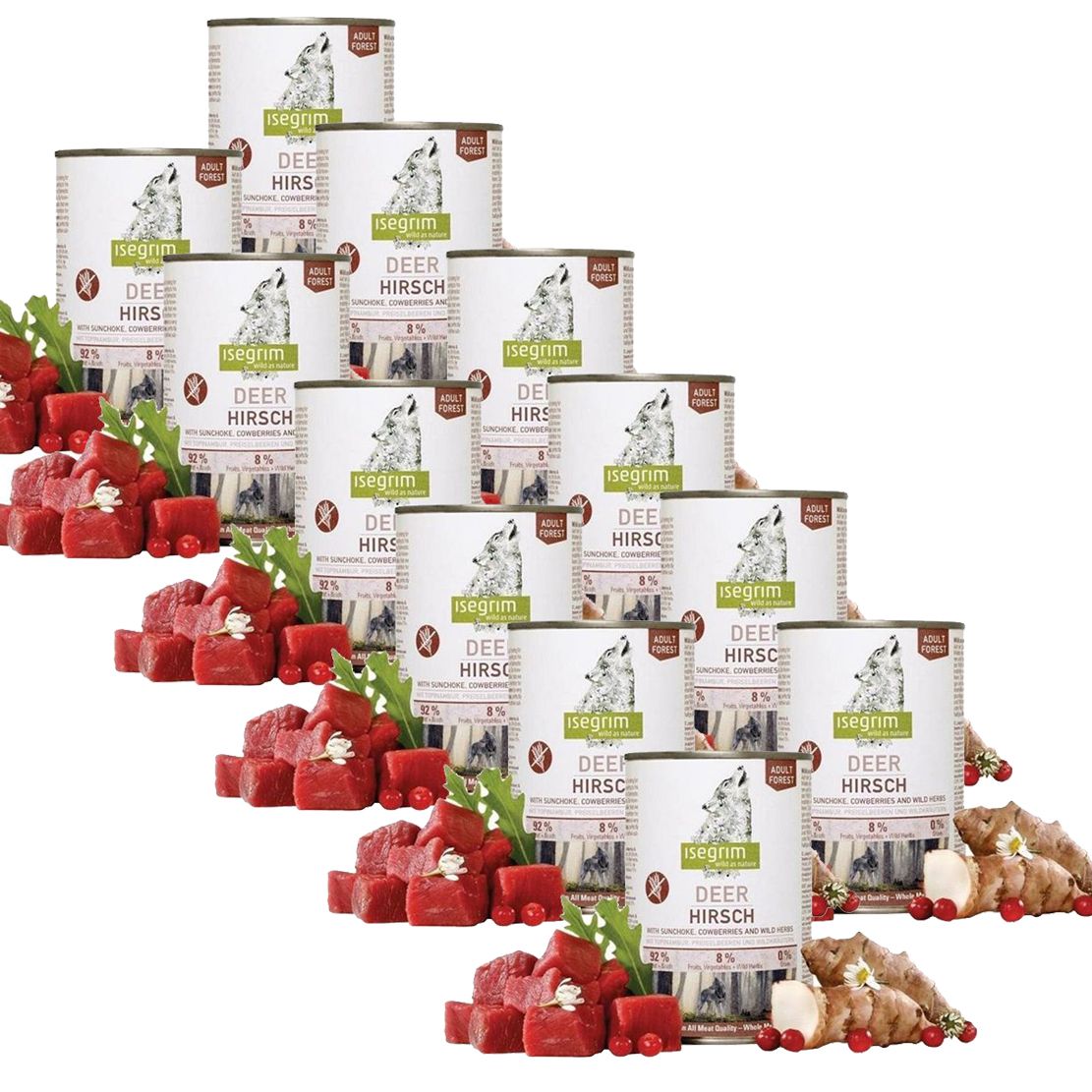 ISEGRIM Adult Forest: Jelen s topinamburima, brusnicama i biljem 12 x 400 g