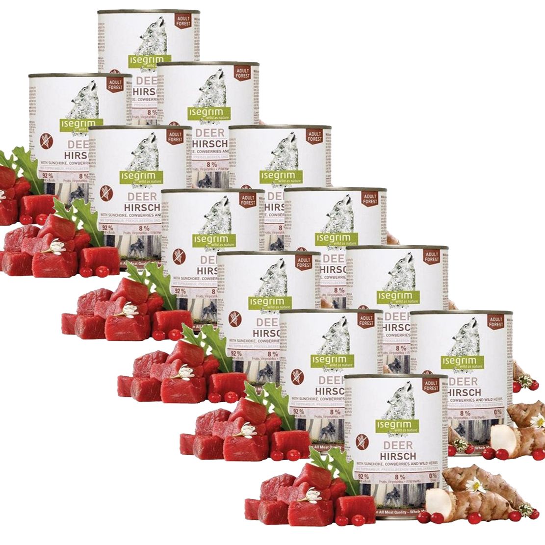 ISEGRIM Adult Forest: Jelen s topinamburima, brusnicama i biljem 12 x 800 g