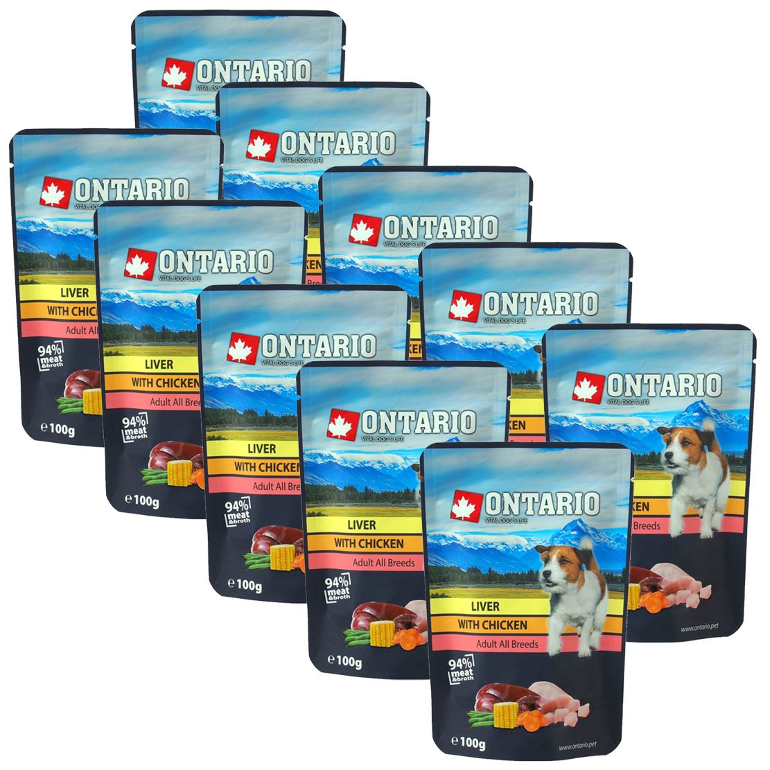 ONTARIO DOG Jetra s piletinom u juhi vrećica 10 x 100 g