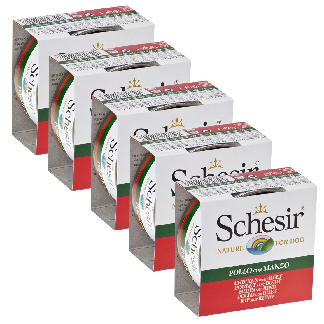 Schesir dog piletina i govedina u želeu 5 x 150 g