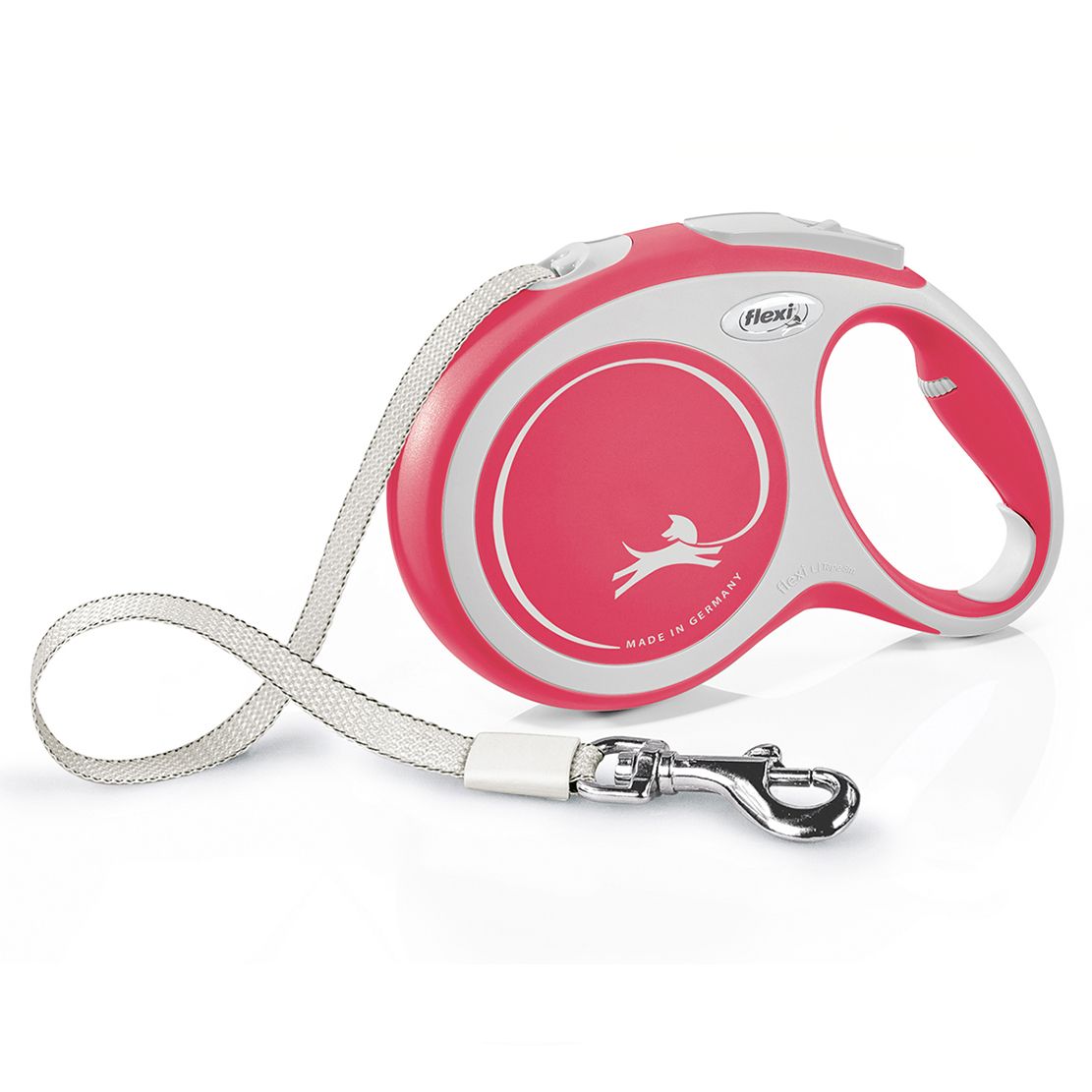 Flexi NEW COMFORT povodac L do 50kg, 8m trak – crvena