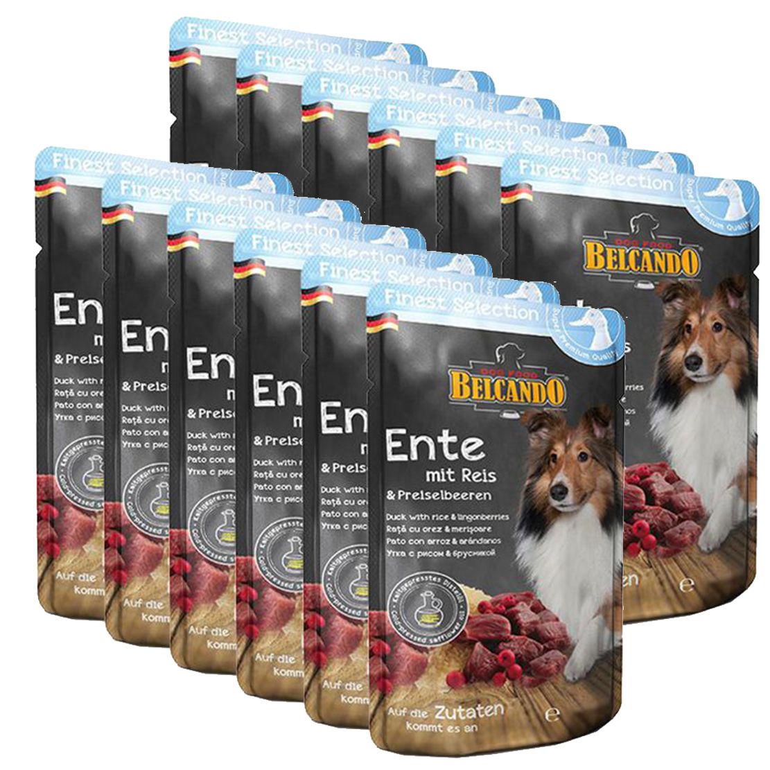 BELCANDO Patka s rižom i brusnicama - konzerva 12 x 300g