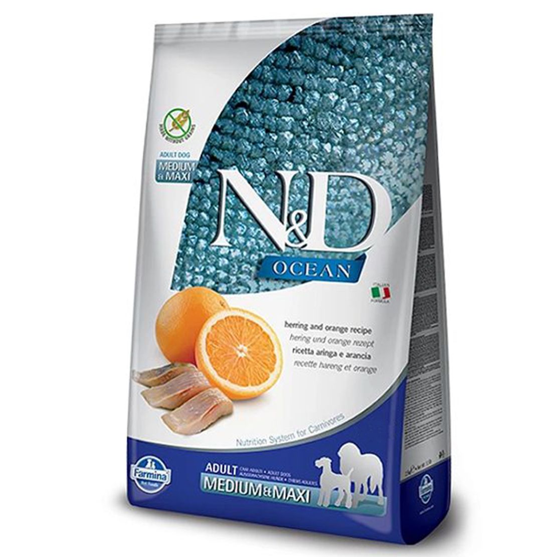 Farmina N&D dog OCEAN Adult Medium & Maxi Herring and Orange 12 kg