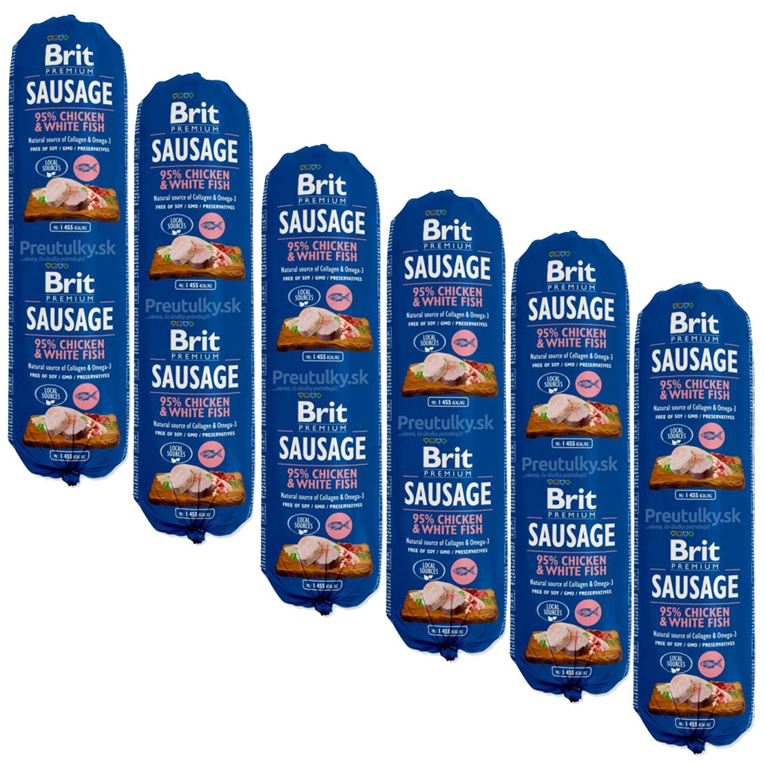 BRIT Sausage Chicken & White Fish 6 x 800 g