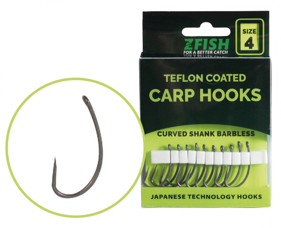 Zfish Teflonske Udice Curved Shank Barbless 4
