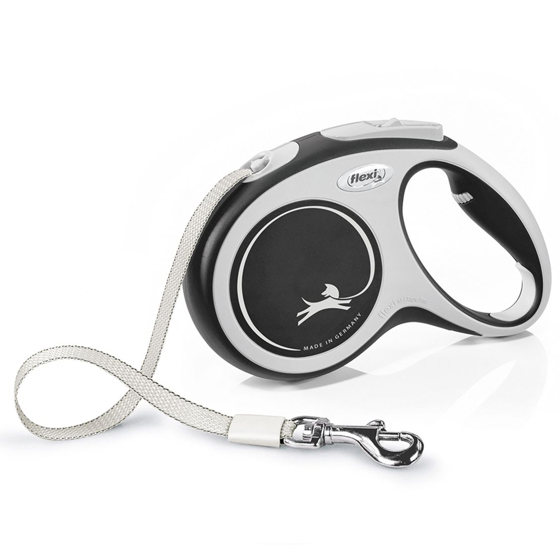 Flexi NEW COMFORT povodac M do 25kg, 5m trak – crna