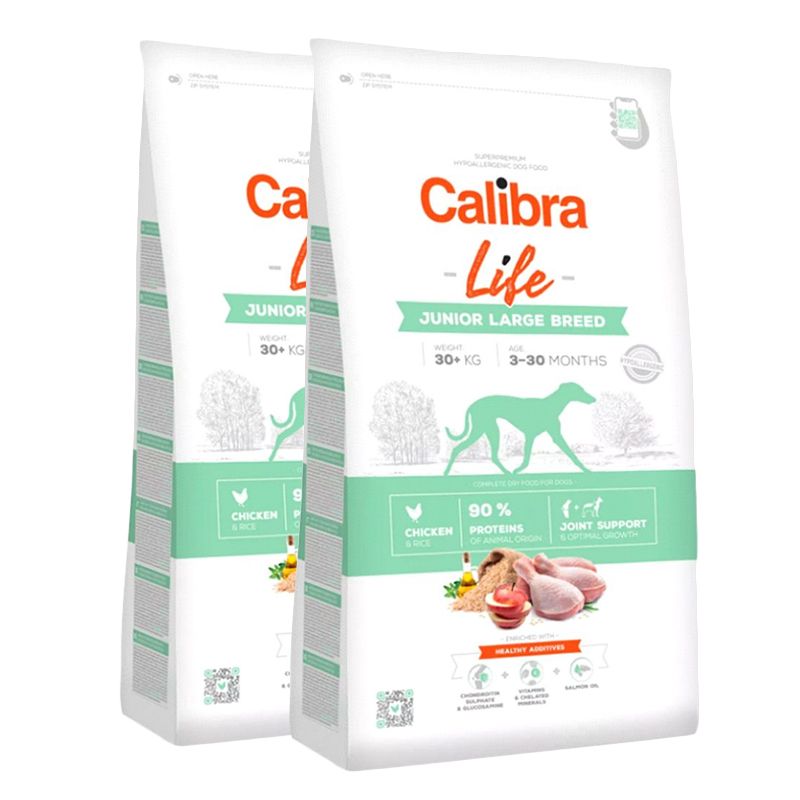 Calibra Dog Life Junior Large Breed Chicken 2 x 12 kg