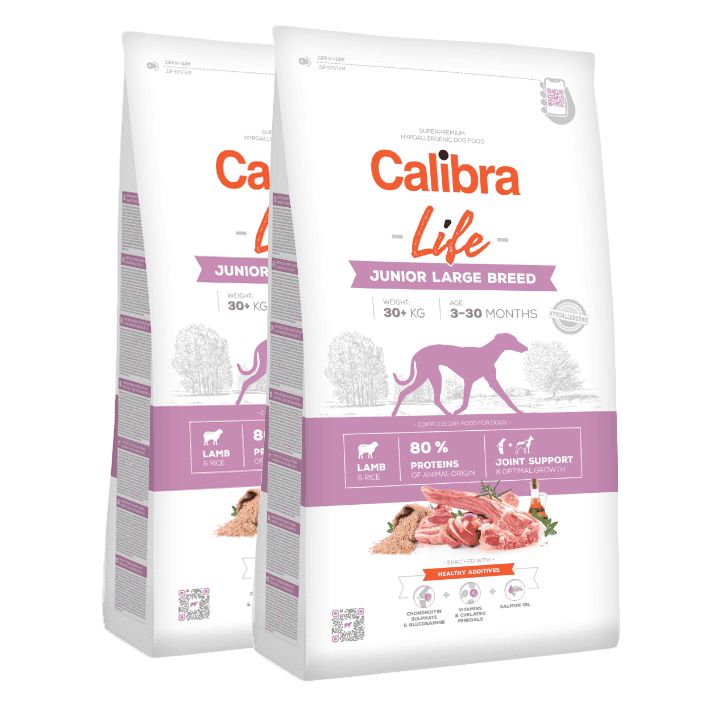 Calibra Dog Life Junior Large Breed Lamb 2 x 12 kg