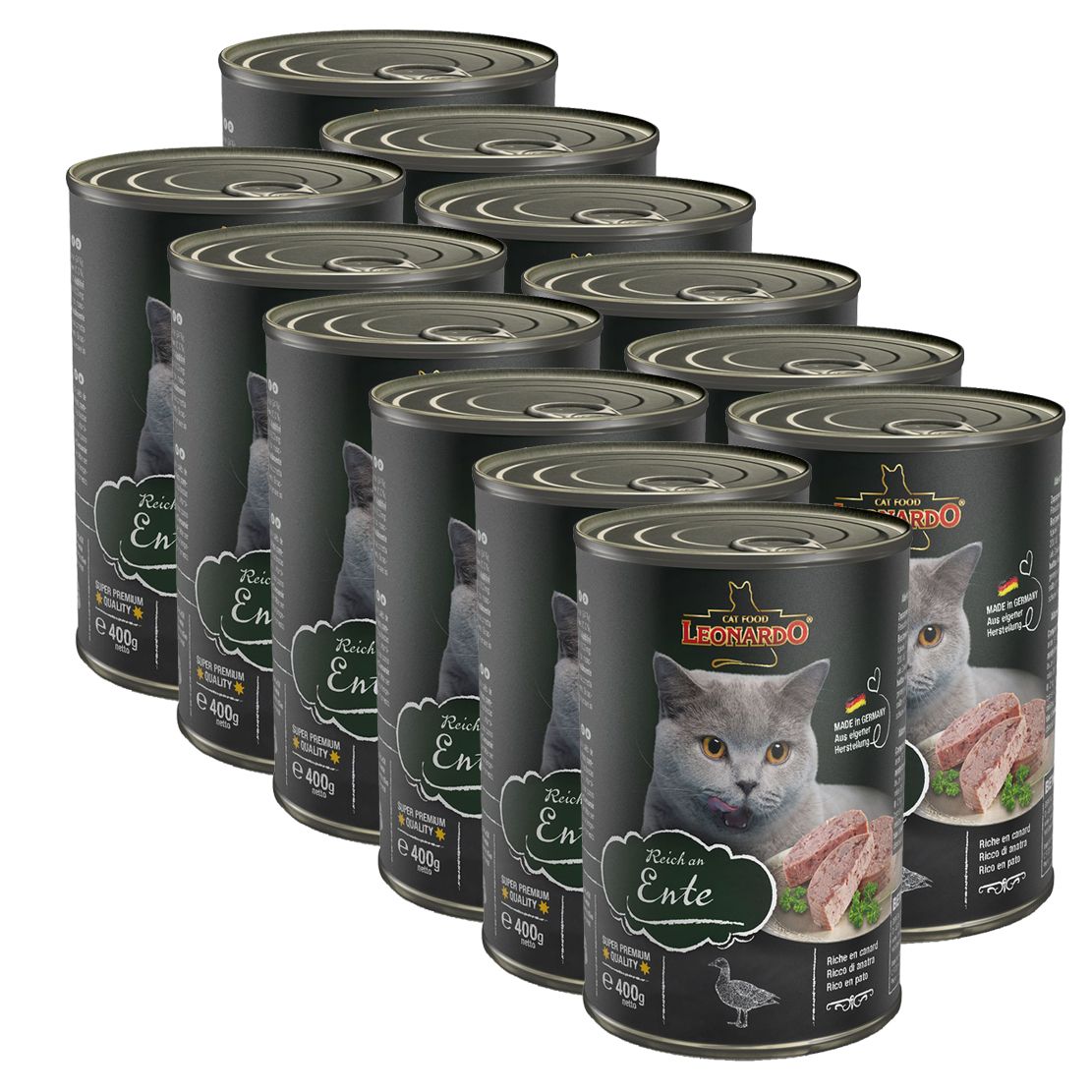 Konzerva za mačke Leonardo, patka 12 x 400 g
