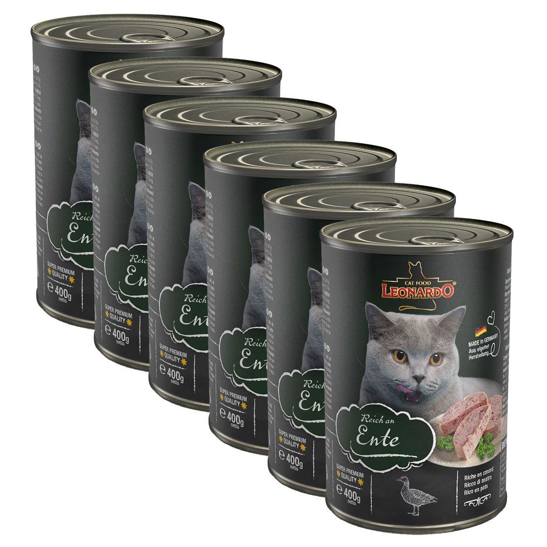 Konzerve za mačke Leonardo, patka 6 x 400 g