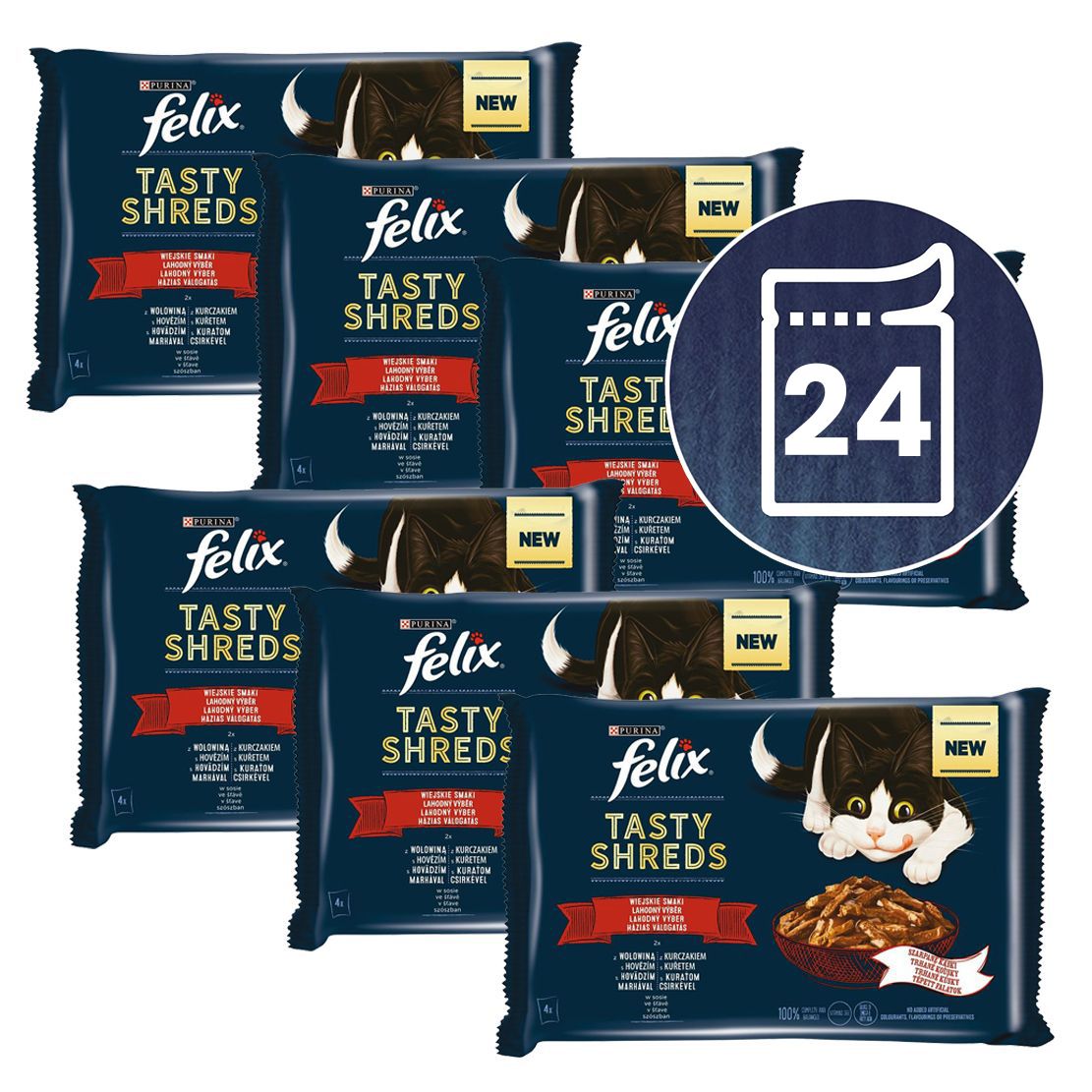Kapsice FELIX Tasty Shreds ukusni izbor u umaku 24 x 80 g