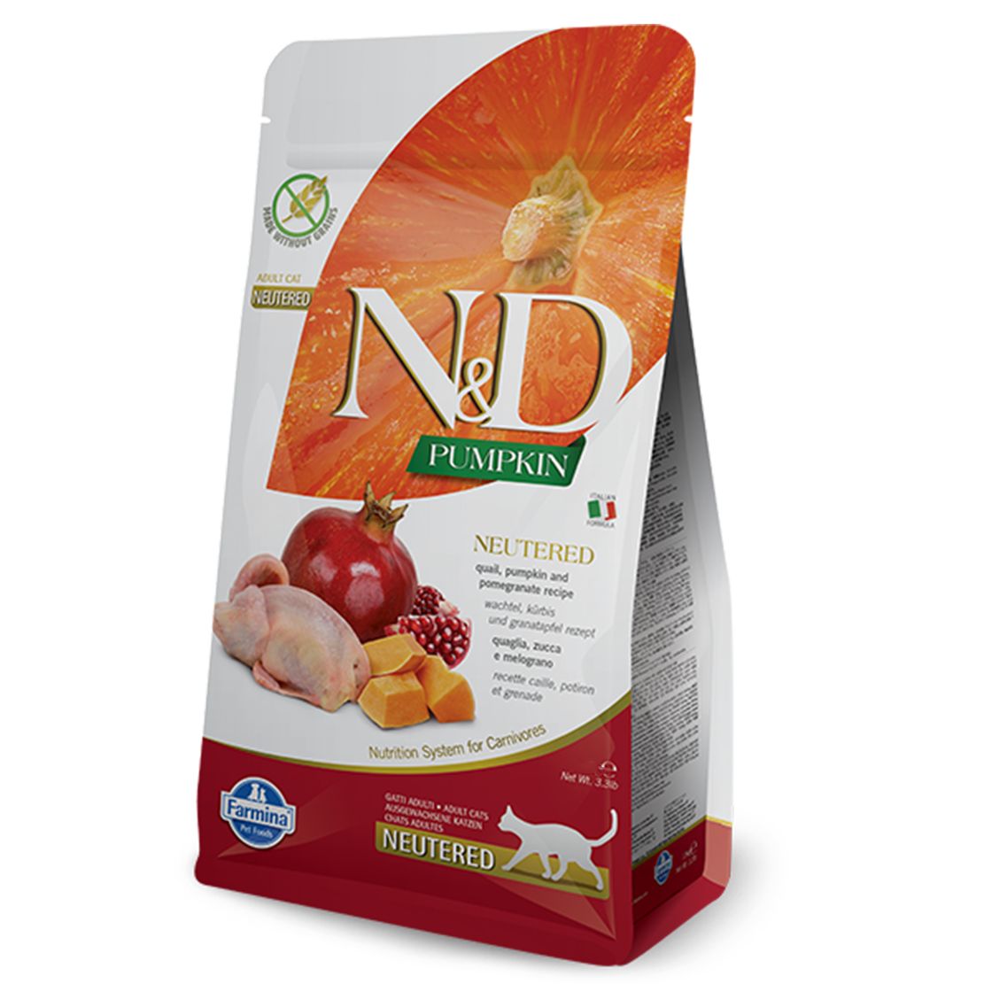Farmina N&D cat GF PUMPKIN Neutered Quail 5 kg