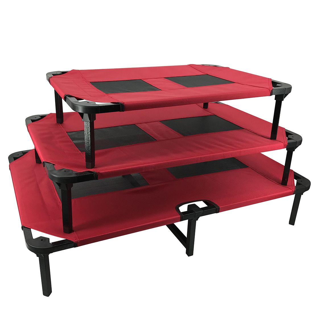 Povišeni krevet za psa – crveni 53 x 30 x 14 cm
