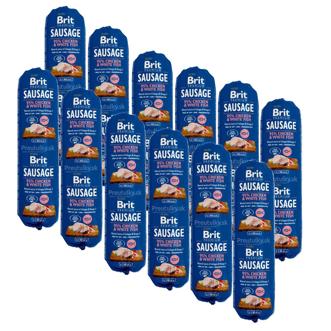 BRIT Sausage Chicken & White Fish 12 x 800 g