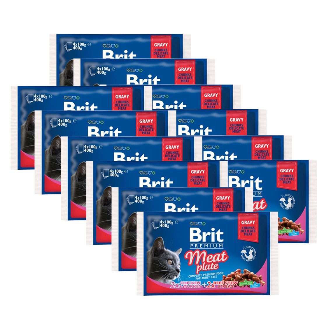 Kapsičke BRIT Premium Cat Meat Plate 12 x (4 x 100 g)