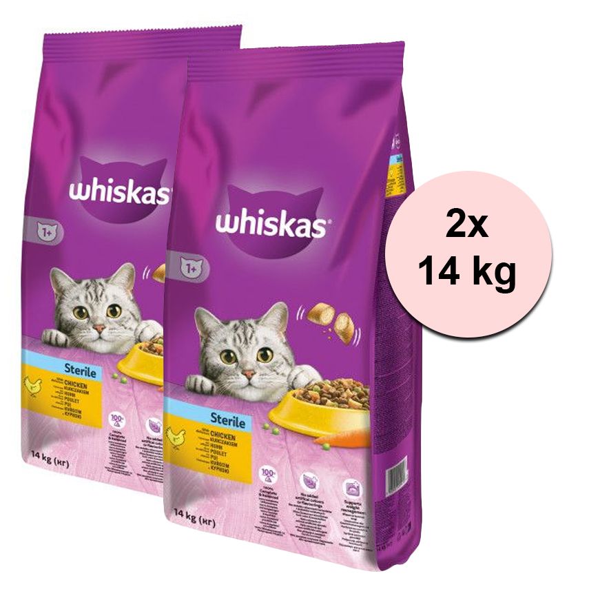 WHISKAS Sterilno za mačke 2 x 14 kg