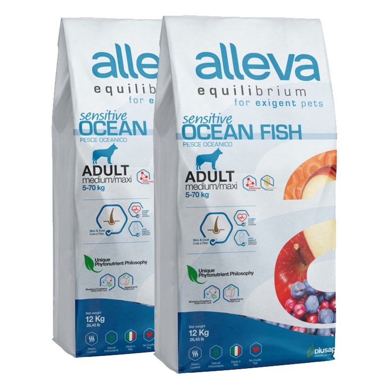 Alleva SP EQUILIBRIUM dog sensitive ocean fish adult medium/maxi 2 x 12 kg