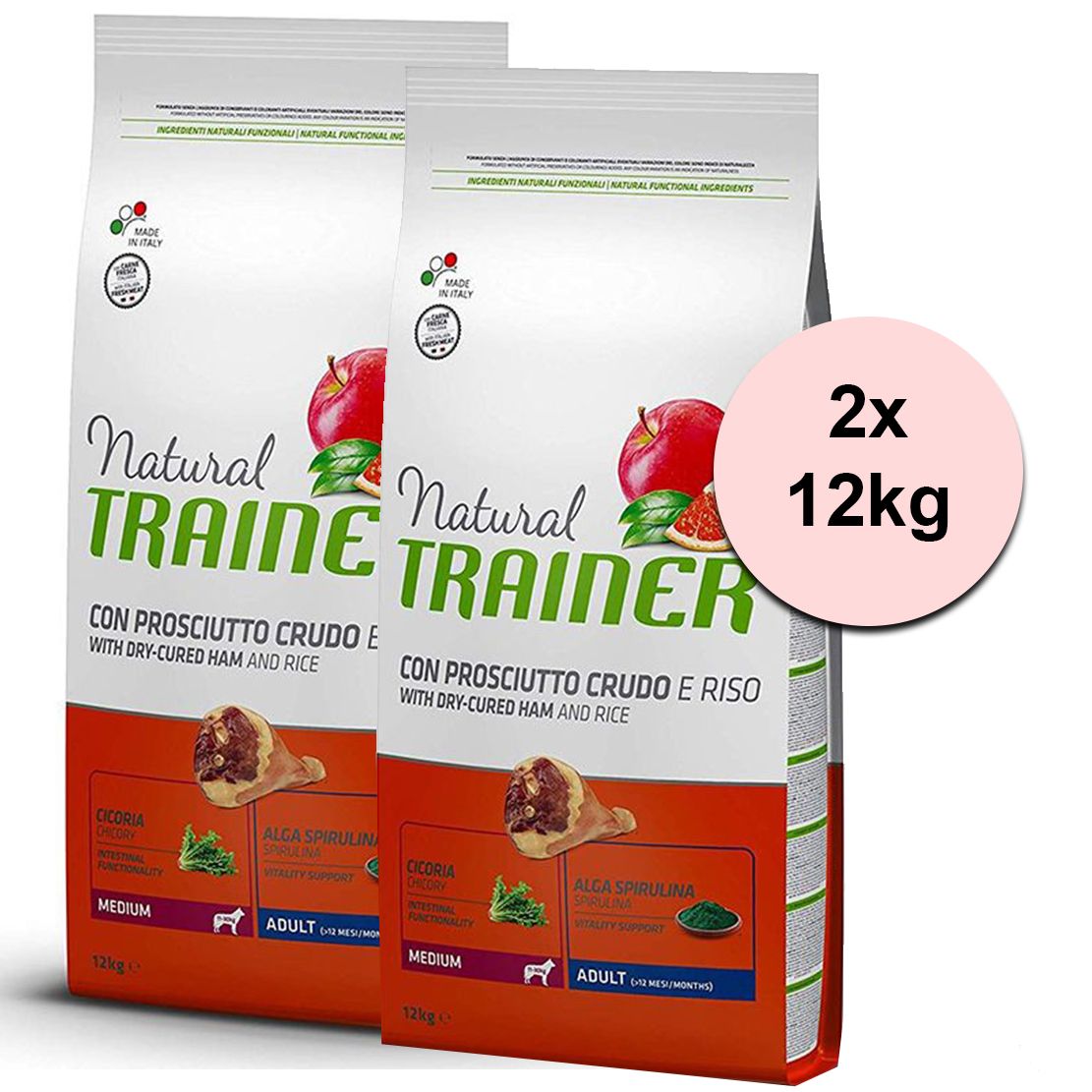 TRAINER Natural Medium Adult suho meso 2 x 12 kg