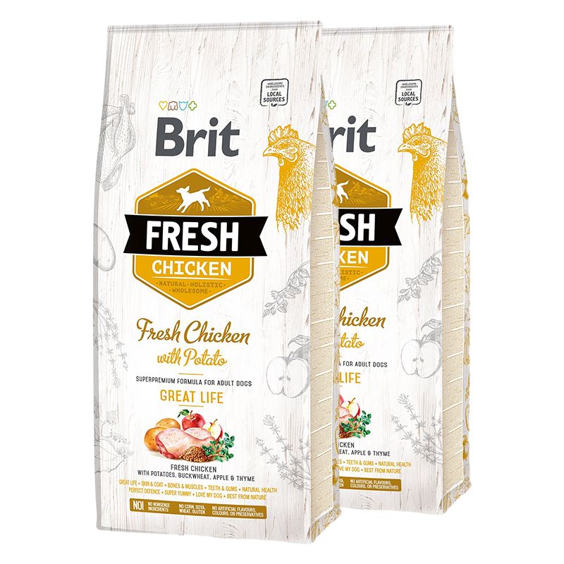Brit Fresh Chicken with Potato Adult Great Life 2 x 12 kg