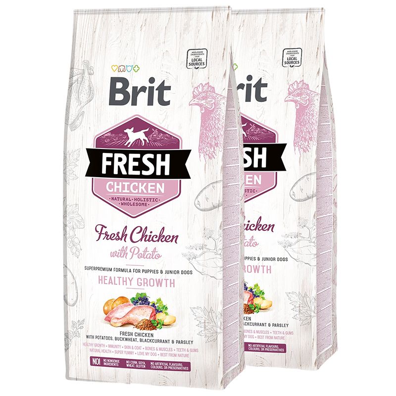 Brit Fresh Chicken with Potato Puppy Healthy Growth 2 x 12 kg